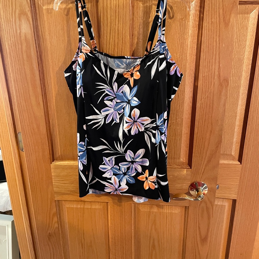 Floral Print Women's Top - Black